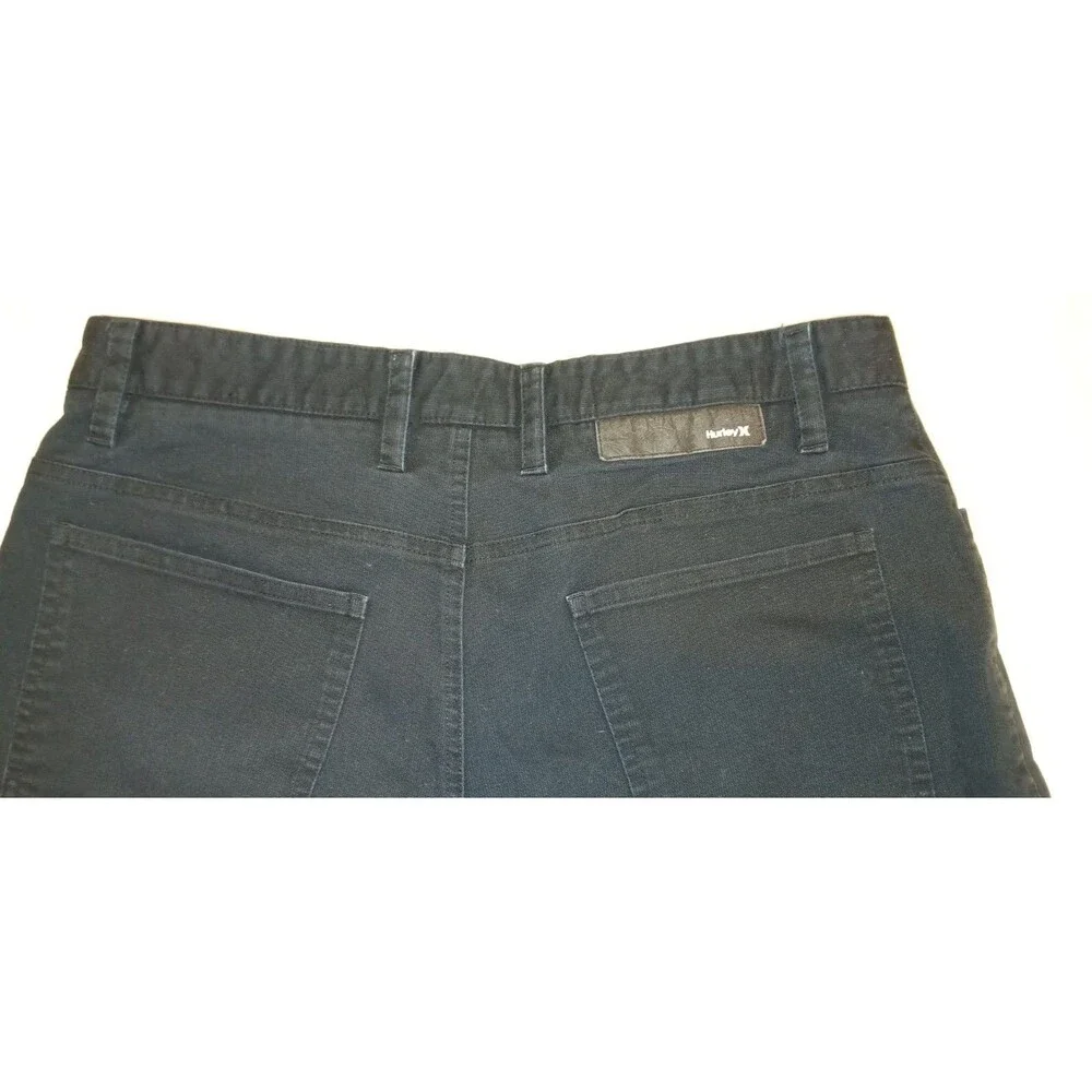 HURLEY Womens Black Denim High Rise Shorts Coastal Surf Beach Travel 32W